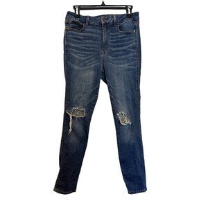 Rewash Distressed Skinny Jeans Women Size 9/29 Mid Rise Blue Cotton Blend